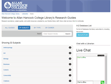 Tablet Screenshot of libguides.hancockcollege.edu